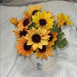Mainstays Sunflower Bouquet in Cream Vase